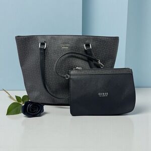 GUESS 🖤Y2K 🤑Vibes Monogram  Chunky Tote Bag Purse Set &Pouch 2000s LogoNWT$120